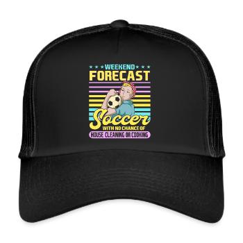Fußball Spruch Mutter Geschenke Fussball Mama - Trucker Cap - Schwarz/Schwarz - Vorne