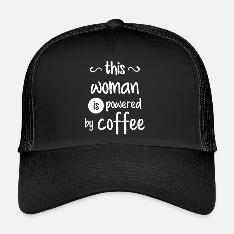 Mama mit Kaffee - Trucker Cap - Schwarz/Schwarz