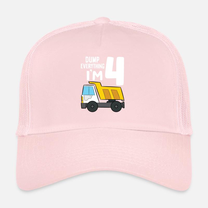 Dump Truck 4th Birthday Dump Tout ce que j’ai 4 ans Casquette trucker 