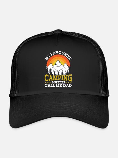 Camping Gift Drôle de dicton pour les campeurs - Casquette trucker  - noir/noir - Devant