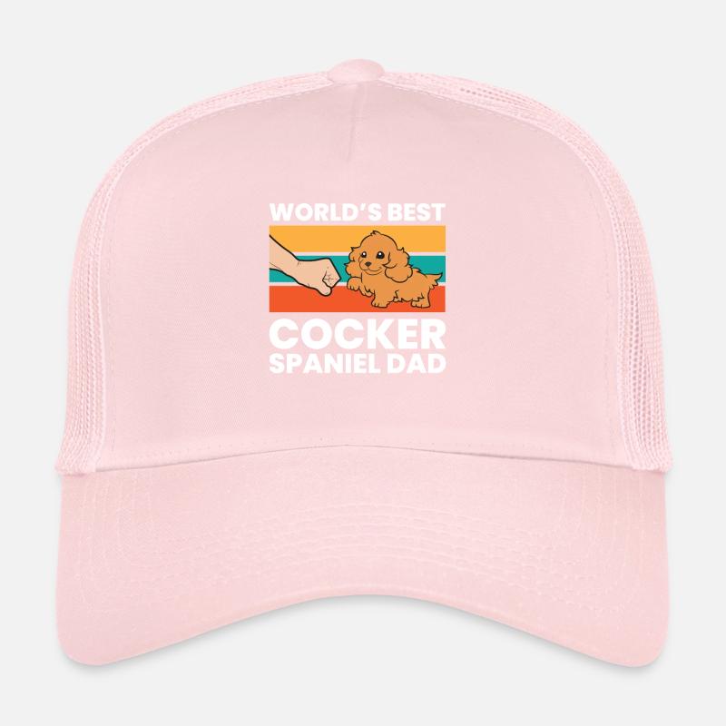 Worlds Best Cocker Spaniel Dad Love Cocker Trucker Cap