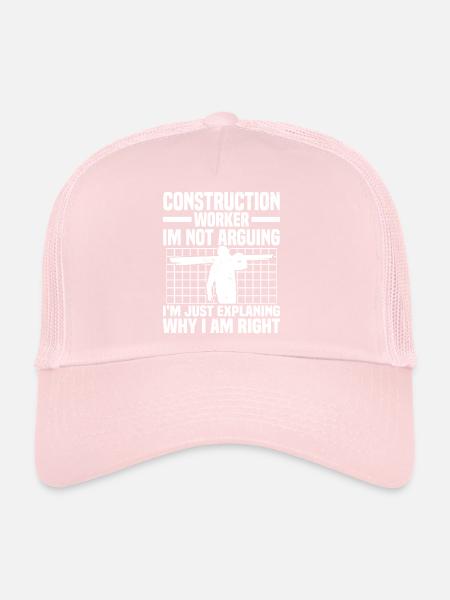 Construction worker - Trucker Cap - pale pink - Front
