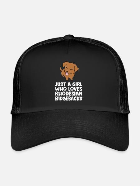 Juste une fille qui aime les Rhodesian Ridgebacks - Casquette trucker  - noir/noir - Devant