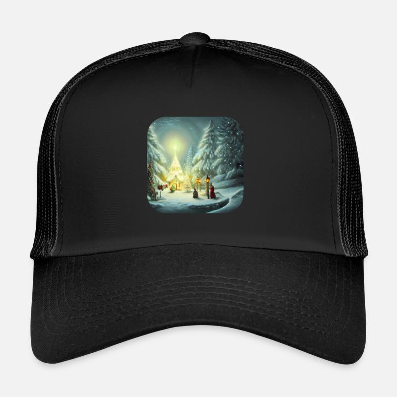 Weihnachtsmotiv - Trucker Cap - Schwarz/Schwarz