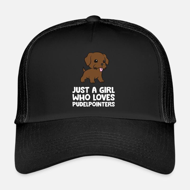 Just a Girl Who Loves Pudelpointers - Trucker Cap - Schwarz/Schwarz