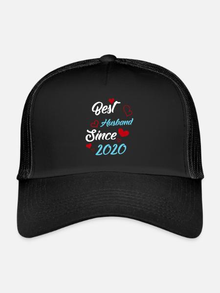 Meilleur mari depuis le mariage 2020 - Casquette trucker  - noir/noir - Devant