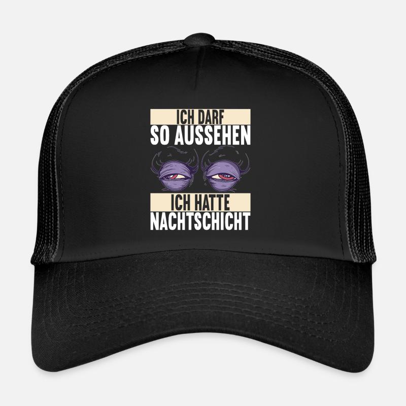 Nachtschicht Nachtdienst - Trucker Cap - Schwarz/Schwarz