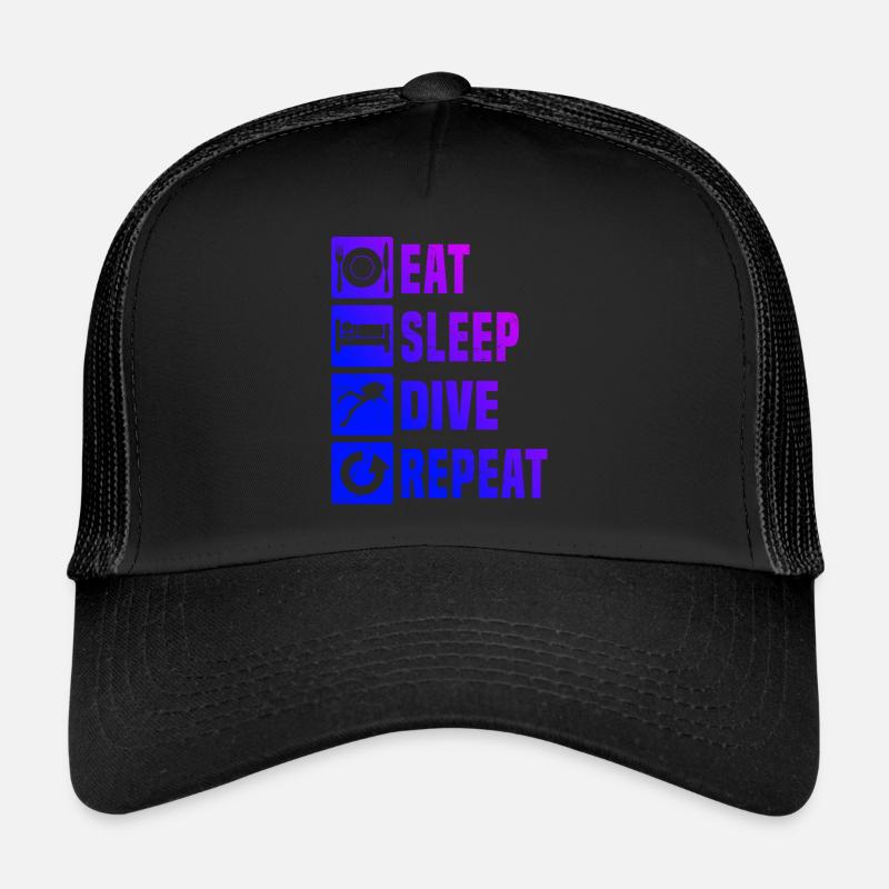 Plongée sous-marine Plongée libre plongée sous-marine - Casquette trucker  - noir/noir