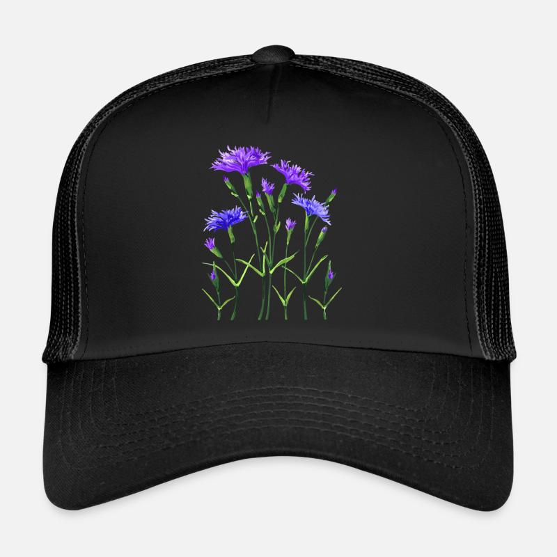 Blumen - Trucker Cap - Schwarz/Schwarz