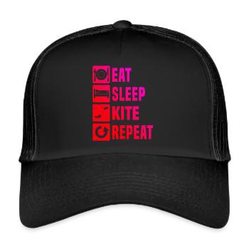 Kitesurf Kitesurf Kitesurf Kitesurfer Kite Kitesurfers - Casquette trucker  - noir/noir - Devant