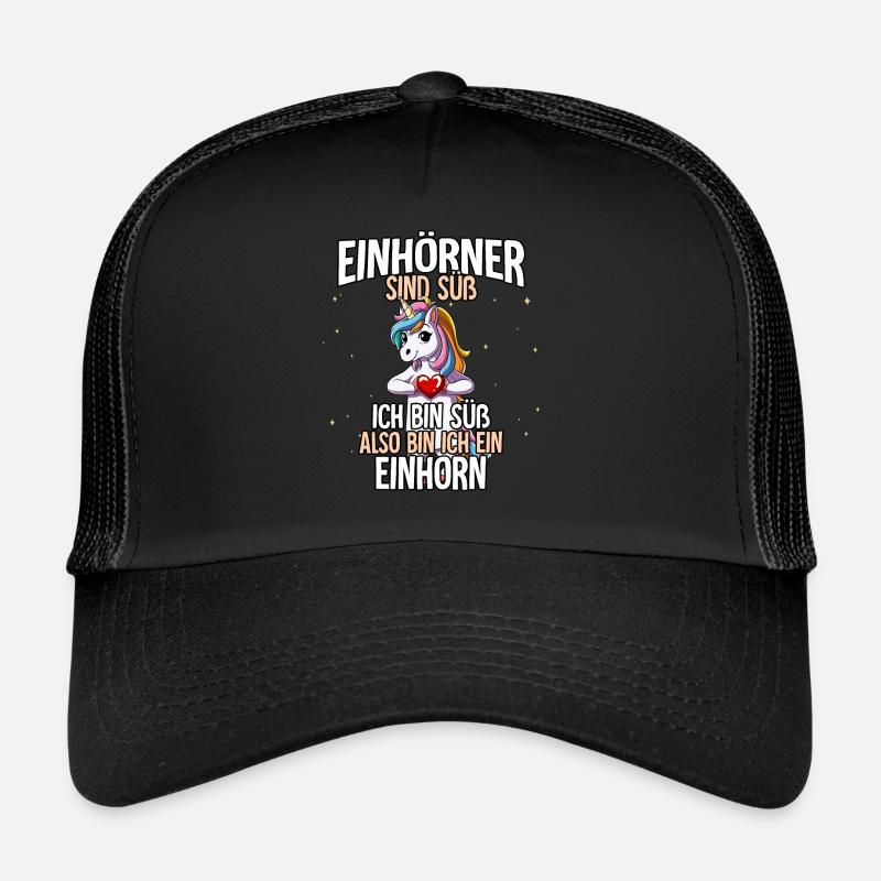 Einhörner Sind Süß Einhorn - Trucker Cap - Schwarz/Schwarz