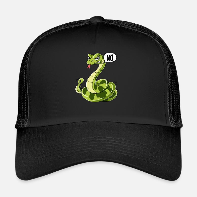 Schlange Nö - Trucker Cap - Schwarz/Schwarz