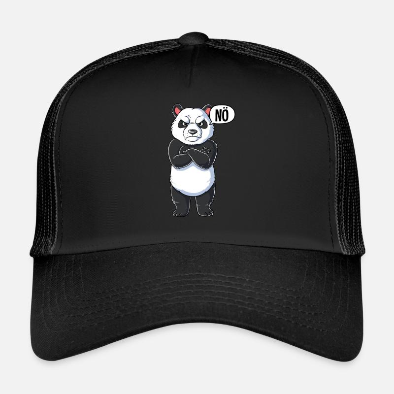 Panda Nö - Trucker Cap - Schwarz/Schwarz