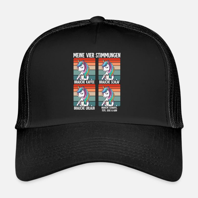 Meine 4 Stimmungen Kaffee Einhorn Trucker Cap