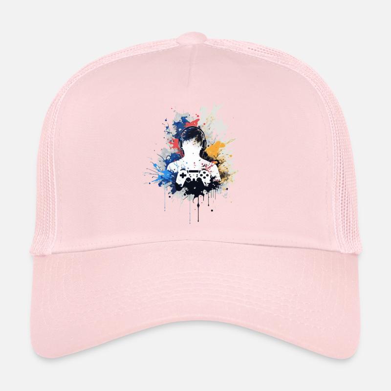 Gamer's Aquarell mit Gamepad Trucker Cap