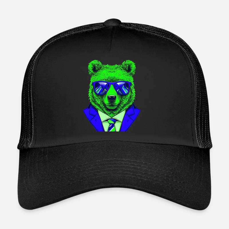 cool boss bear with sunglasses on Trucker Cap
