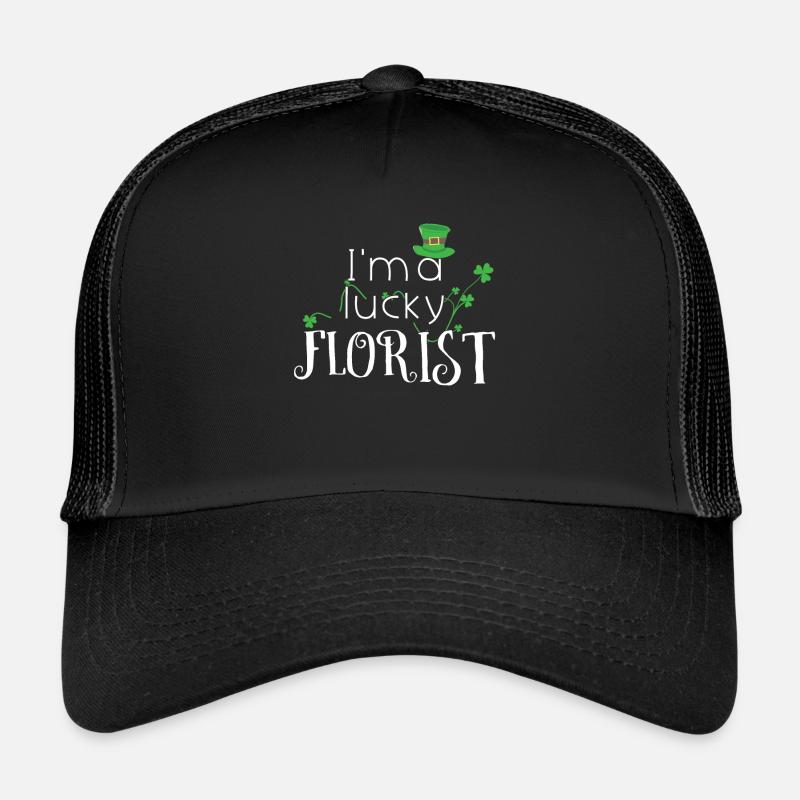 Un fleuriste chanceux Shamrock Saint Patrick Day Casquette trucker 