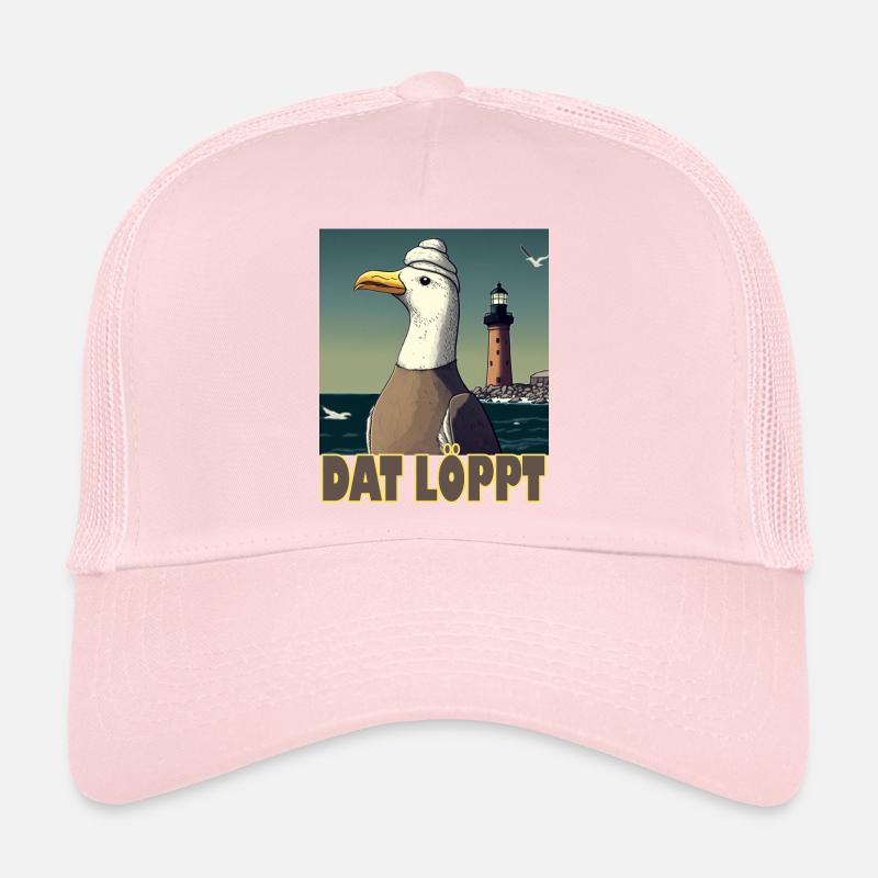 Dat Löppt Möwe Leuchtturm Meer Plattdeutsch Norden Trucker Cap