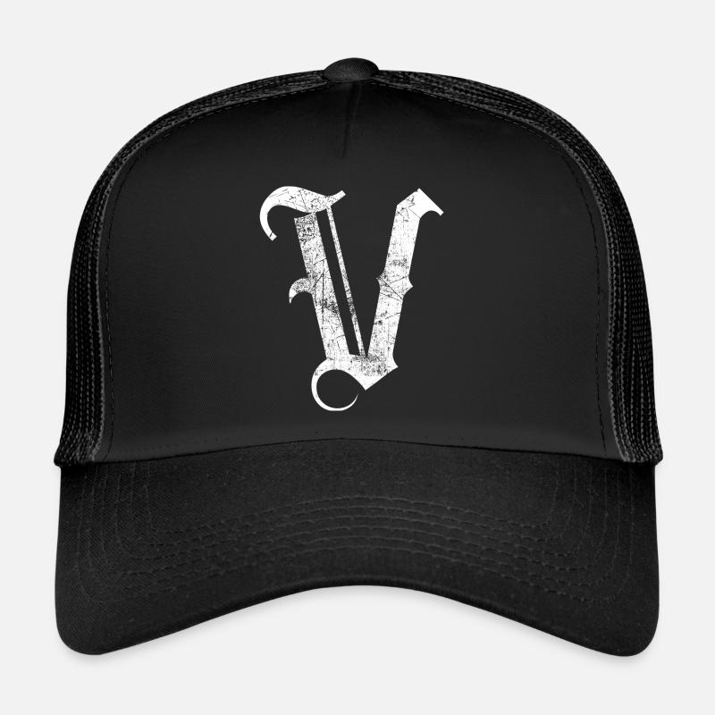 T-Shirt-Alphabet Initiale V Trucker Cap