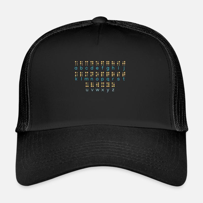 Buchstaben lernen Braille-Sprache Braille-Alphabet Trucker Cap