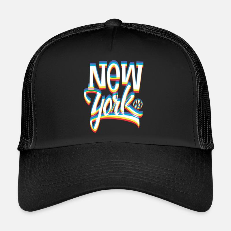 New York unscharf! - Trucker Cap - Schwarz/Schwarz