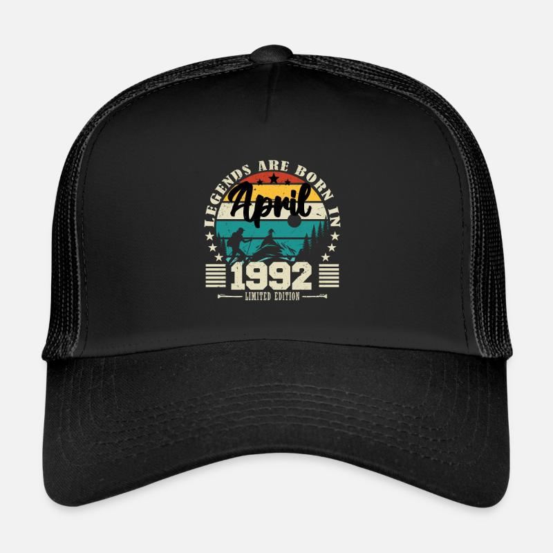 April 1992 Geburtstagsgeschenk April 1992. April - Trucker Cap - Schwarz/Schwarz