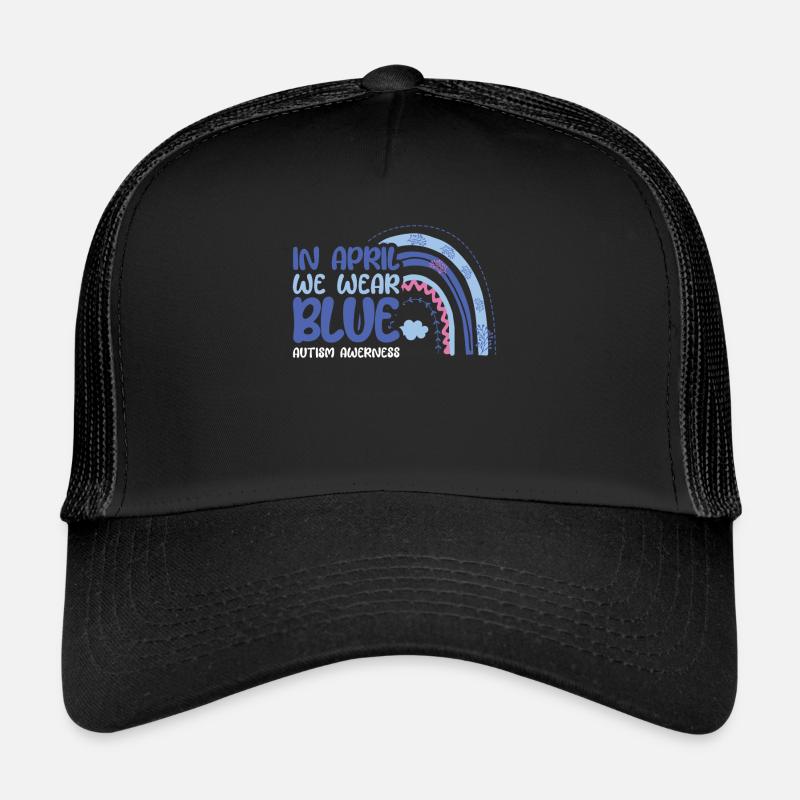 Arc-en-ciel en avril bleu pour le mois de sensibilisation à l’autisme Casquette trucker 
