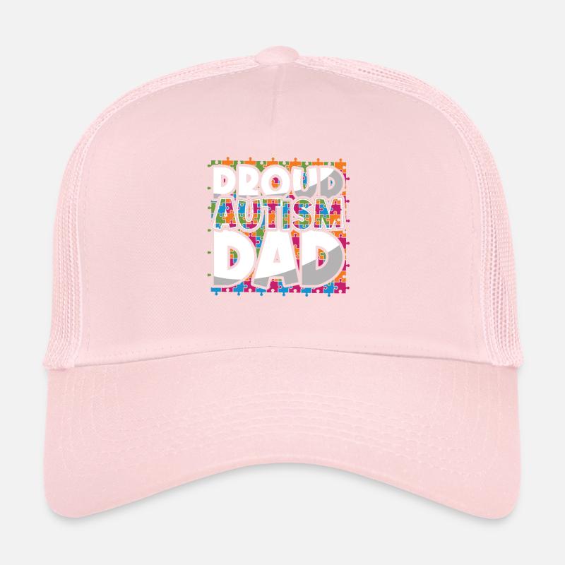 Stolzer Autismus Vater Puzzle Buntes Autismus-Bewusstsein Trucker Cap