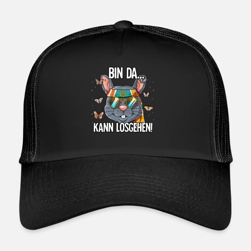 Bin Da Kann Losgehen Hippie Goa Rave Trucker Cap