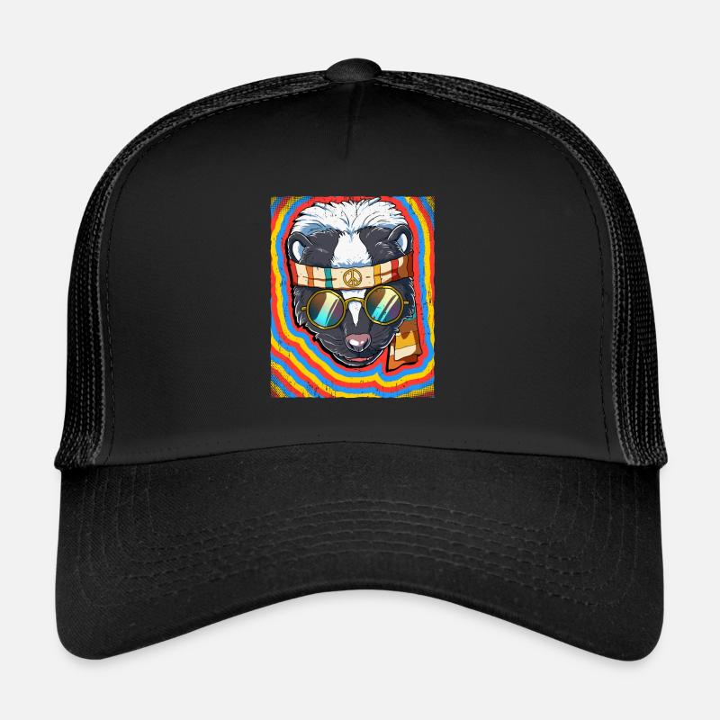 Hippie Skunk Psychedelic Trippy Casquette trucker 