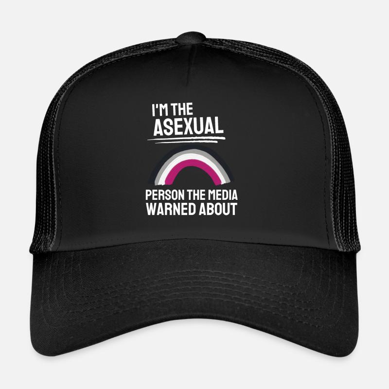 Ace Pride Asexuell Regenbogen Geschenk LGBT - Trucker Cap - Schwarz/Schwarz