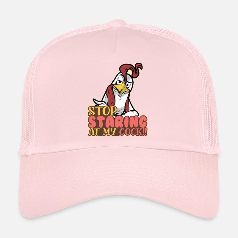 Arrête de regarder mon éleveur de poulet de poulet de coq Casquette trucker 