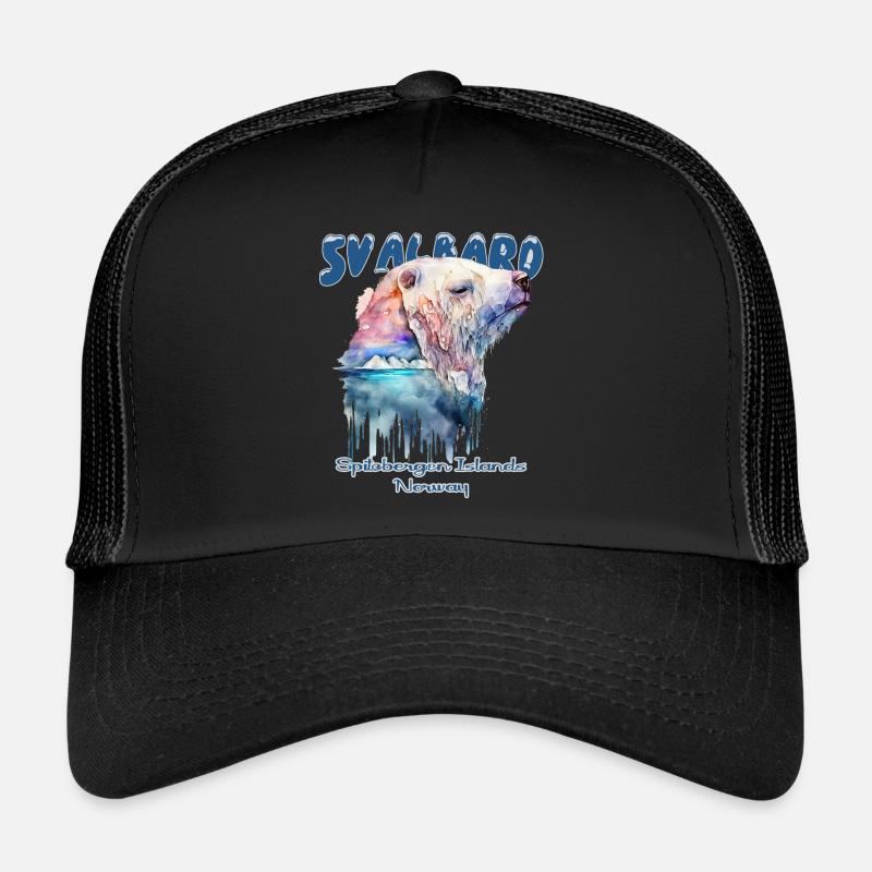 Svalbard Norway Spitsbergen Polar Polar Bear - Trucker Cap - black/black