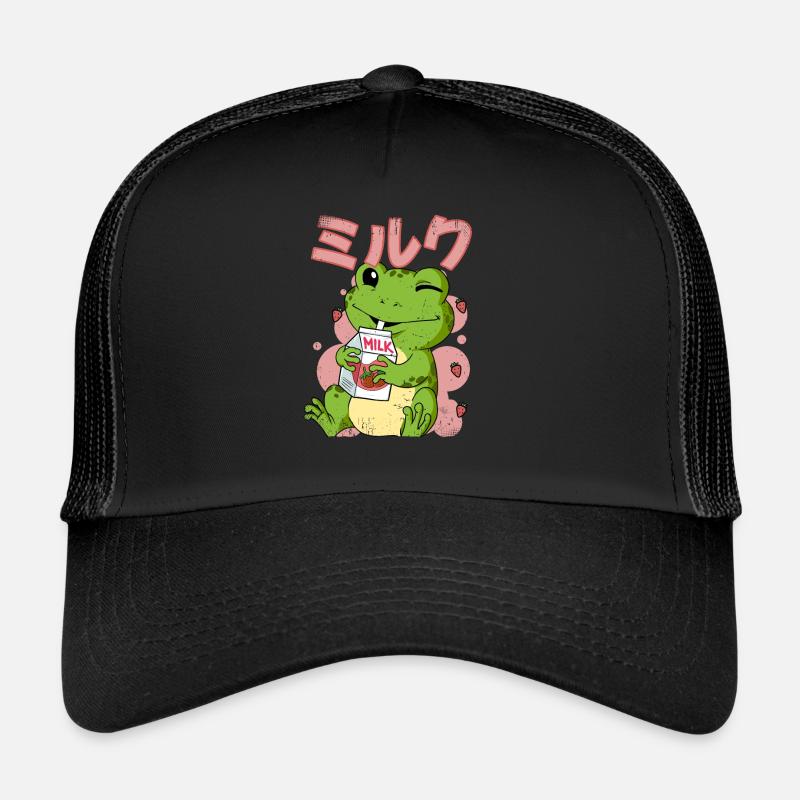 Kawaii Frosch Erdbeermilch Trucker Cap
