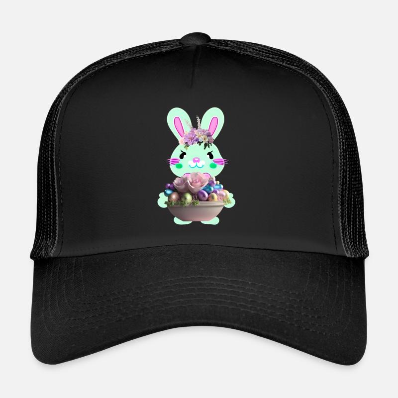 lapin de Pâques mignon avec des œufs de Pâques Casquette trucker 