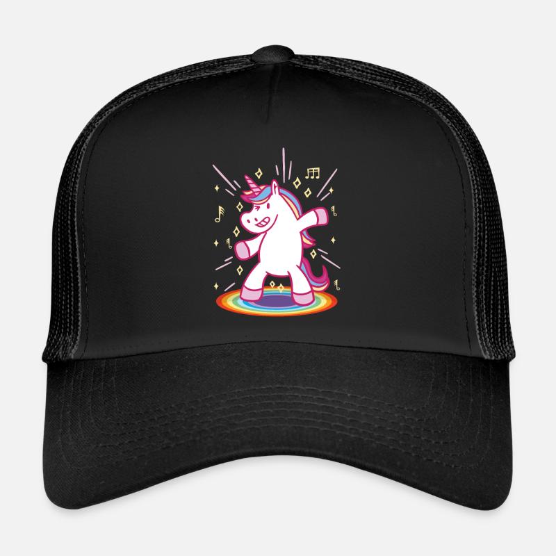 Einhoren Tanzen geburstag geschenk - Trucker Cap - Schwarz/Schwarz