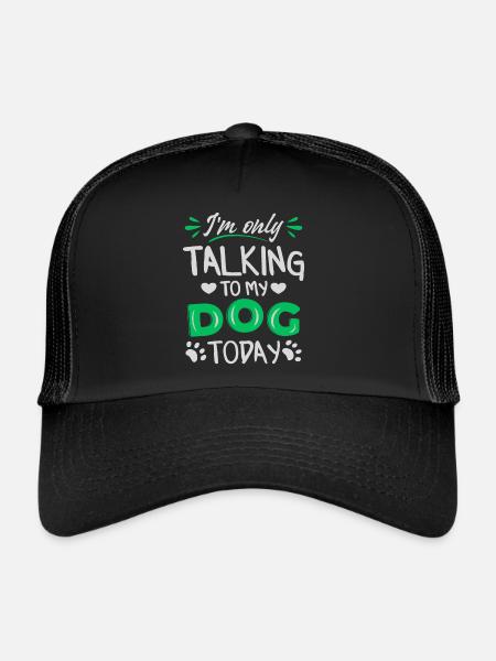 Je ne parle qu’à mon chien aujourd’hui - Casquette trucker  - noir/noir - Devant