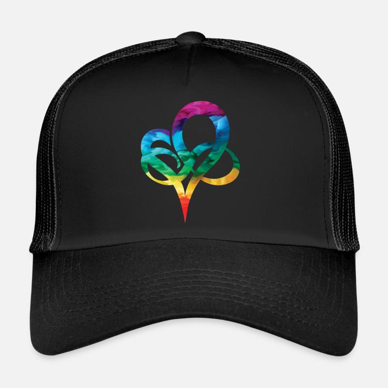 LGBTQ Rainbow Heart Pride Heart Gift Trucker Cap