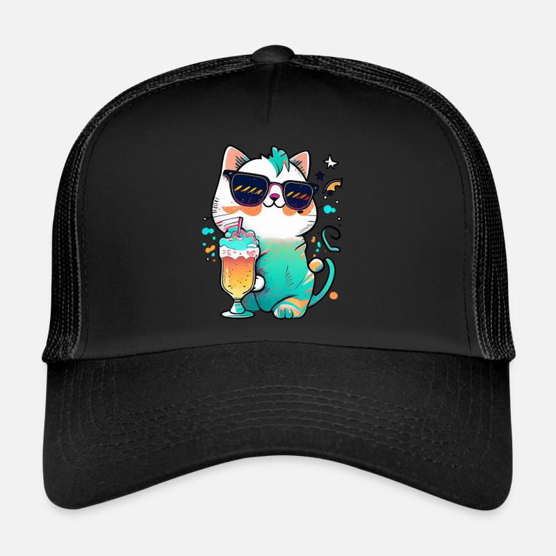 The coolest cat on the beach Trucker Cap