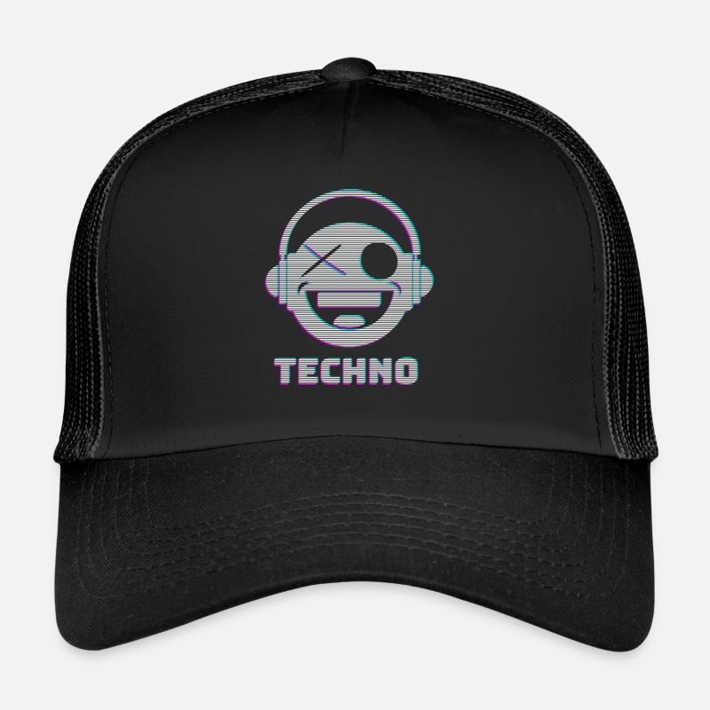 Techno - Casquette trucker  - noir/noir