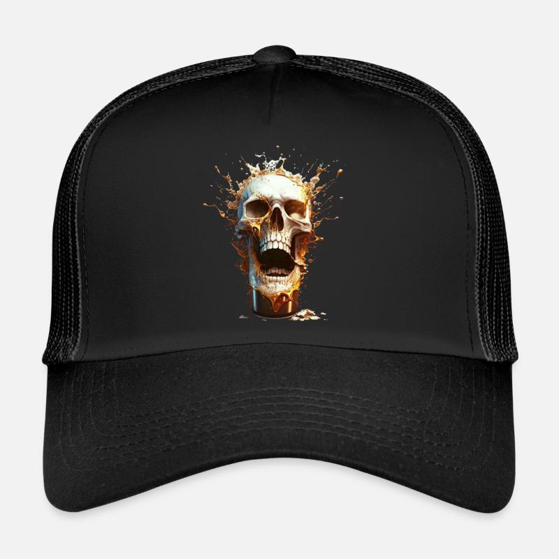 Explosion de bière Skull Casquette trucker 