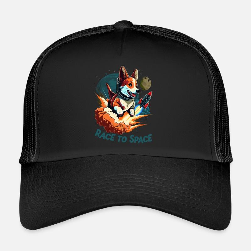SpaceDog Chien Chien Amoureux de l’espace Design Casquette trucker 