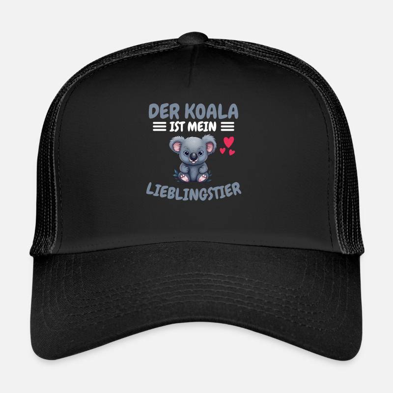 Lieblingstier Zoo Tier Geschenk Australien Koala - Trucker Cap - Schwarz/Schwarz