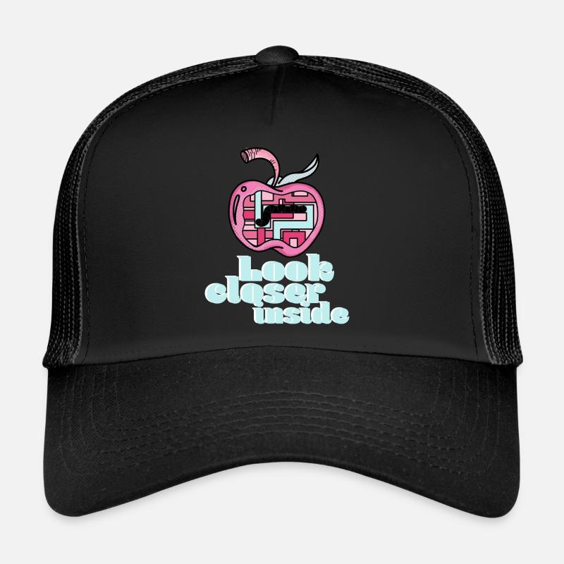 Schauen Sie genauer hinein - Trucker Cap - Schwarz/Schwarz