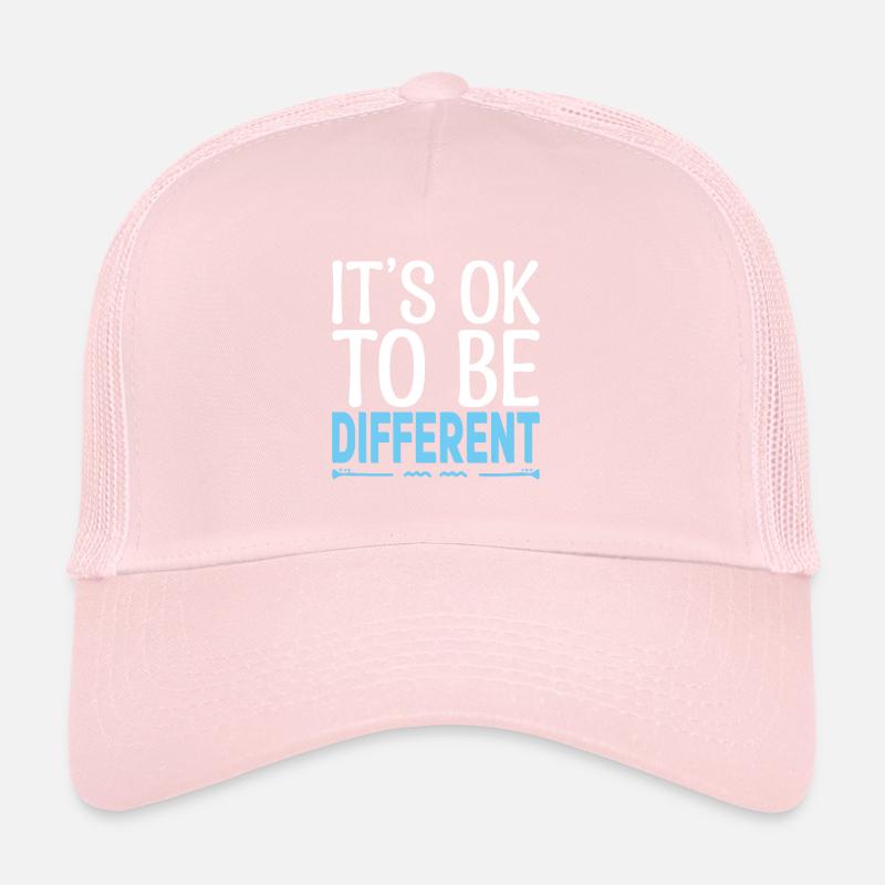 Its ok to be different. Motivational quotes. Trucker Cap