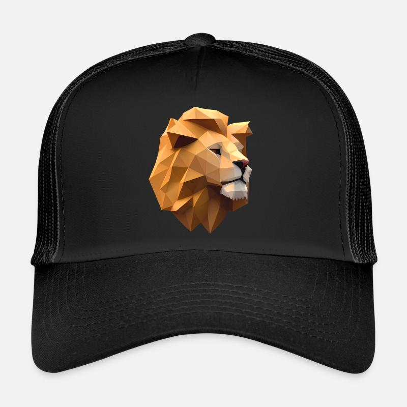 Löwenkopf aus geometrischen Formen Trucker Cap