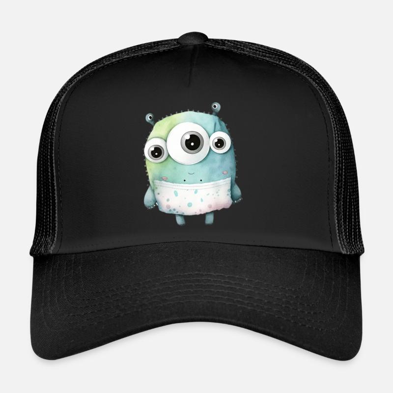 Mignon monstre aquarelle Casquette trucker 