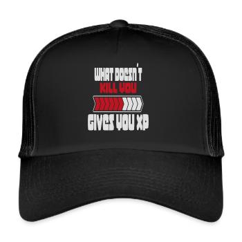 Joueur | Jeux | CE QUI NE VOUS TUE PAS VOUS DONNE DE L’XP - Casquette trucker  - noir/noir - Devant