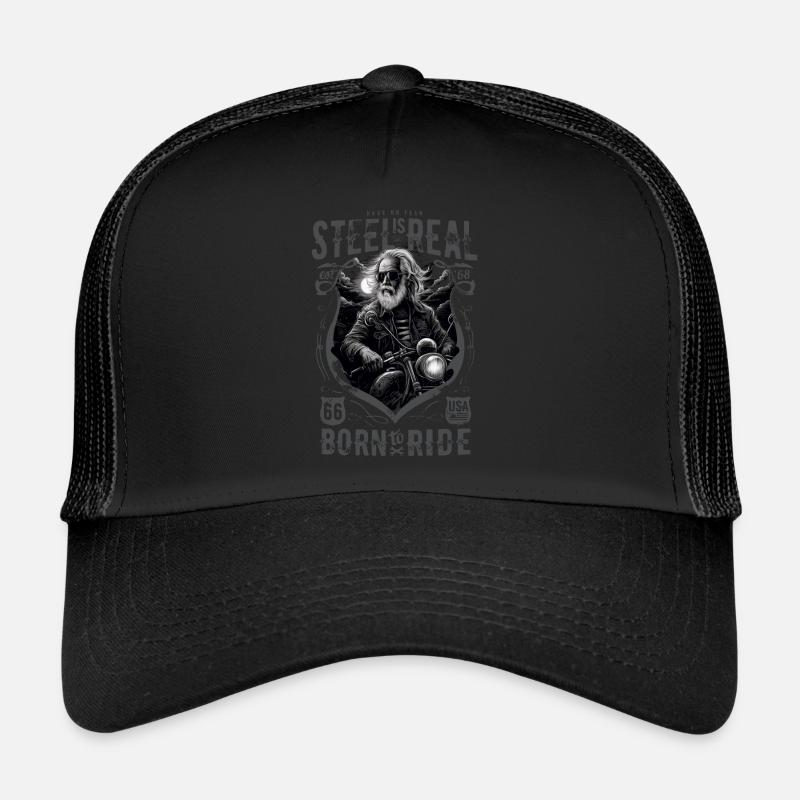 Cool old biker motorcyclist Trucker Cap