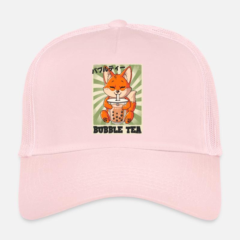 Boba Tea Fox Bubble Tea Casquette trucker 